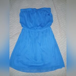 Express Strapless Blue Dress EUC